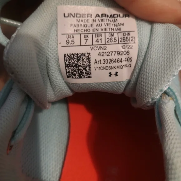 Under Armour Light Blue Athletic Shoes - Picture 6 of 7